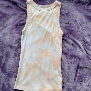 light orange and white tie dye target tank top